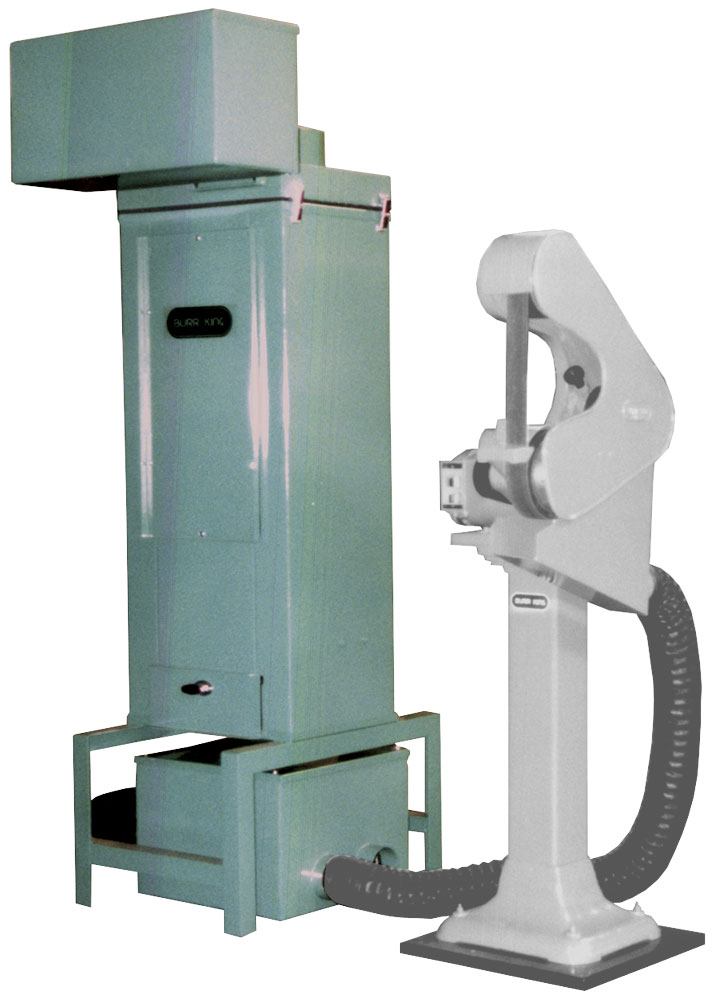 BK100 Dust Collector show with a Burr King 760 grinder.  The BK100 can accommodate two machines.